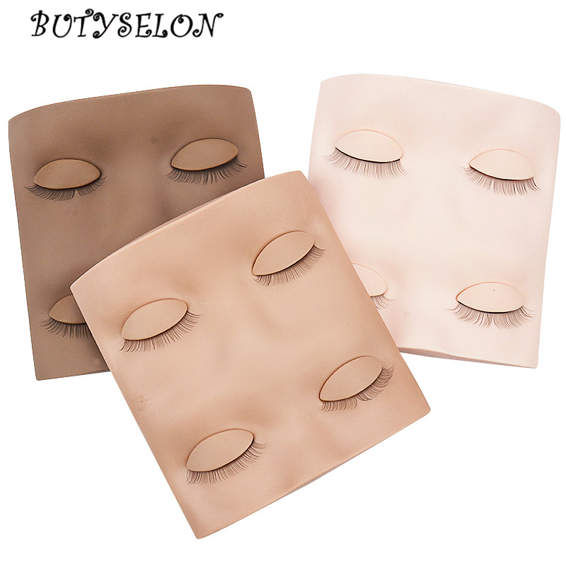 Eyelash Extension Model - シリコーンラッシュヘッドマネキン取り外し可能なまぶたキット用品プロフェッショナルまつげヘッドフォームまつげエクステンション練習偽モデル