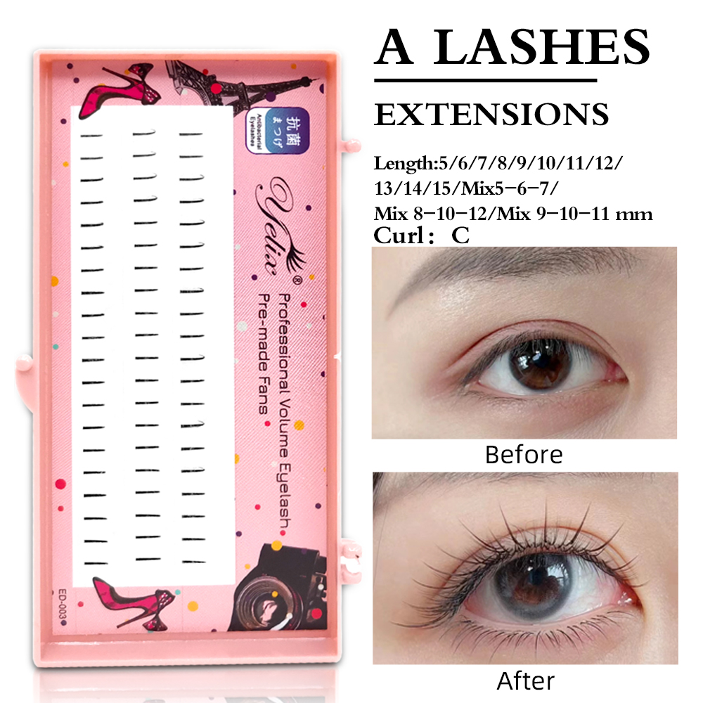 Eyelash Extension Natural Look - Yelix ナチュラルソフト個別まつげ コミックラッシュ Cカール 簡単装着 メイクアップエクステンション