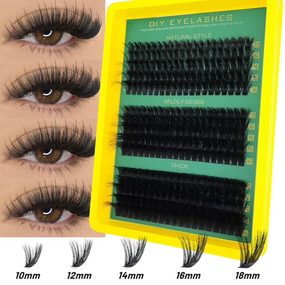 Eyelash Extension Natural Look - ナチュラルルックつけまつげ ボンド＆シール ウィスピー風 DIYまつげエクステキット クラスターデザイン フェイクまつげメイクアップ強化