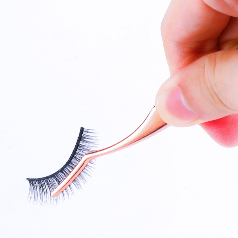 Isolation Tweezer Curved - 2 個のプレミアムメタルまつげピンセット女性用カーブチップまつげエクステンショングラフティング用分離ピックまつげなしで使用可能