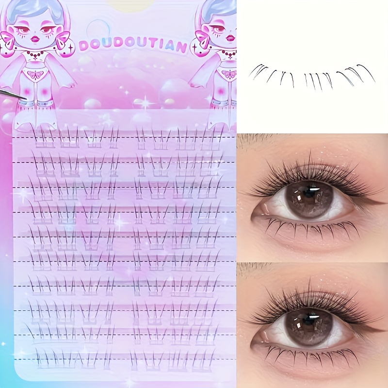Eyelash Extension Eyelash - Duoduotian 猫の爪のような下まつげ 初心者向け 10-14mm 簡単装着 クイックセグメントスタイル