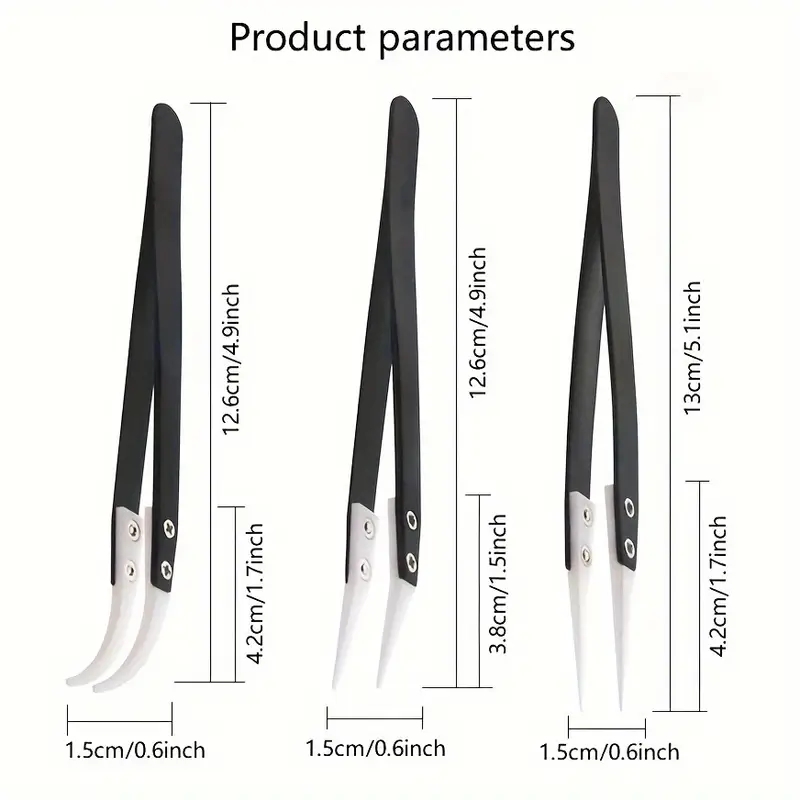 セラミック帯電防止ピンセット、工業用ステンレス鋼セラミックピ - Isolation Tweezer Curved のレビューと価格
