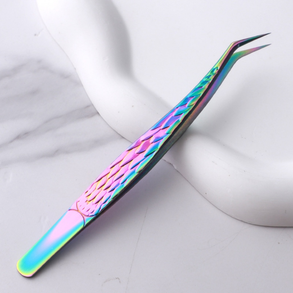 プロフェッショナルまつげエクステンションピンセットセットステ - Isolation Tweezer Curved のレビューと価格