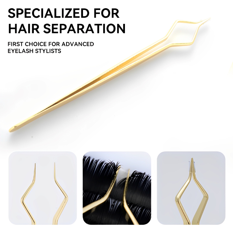5/1 個新しいステンレス鋼分離ピンセットまつげエクステンシ - Isolation Tweezer Curved のレビューと価格