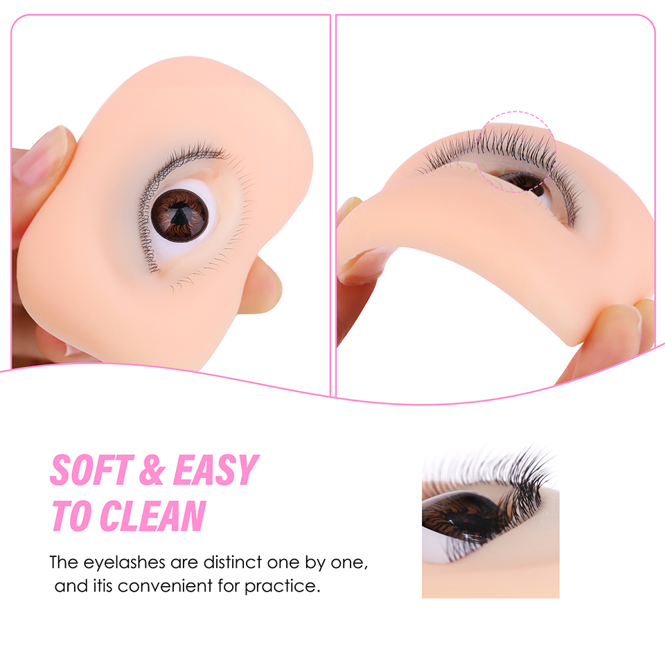 3層シリコン製まつげエクステ練習用アイモデル、伸縮性のある3 - Eyelash Extension Model のレビューと価格