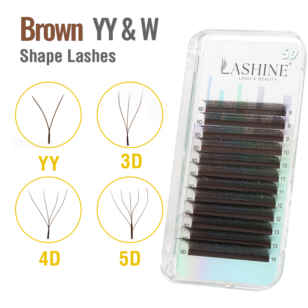 ラシーヌ ブラウン YY/3D/4D/5D Wシェイプ プレ - Eyelash Extension Yelix のレビューと価格