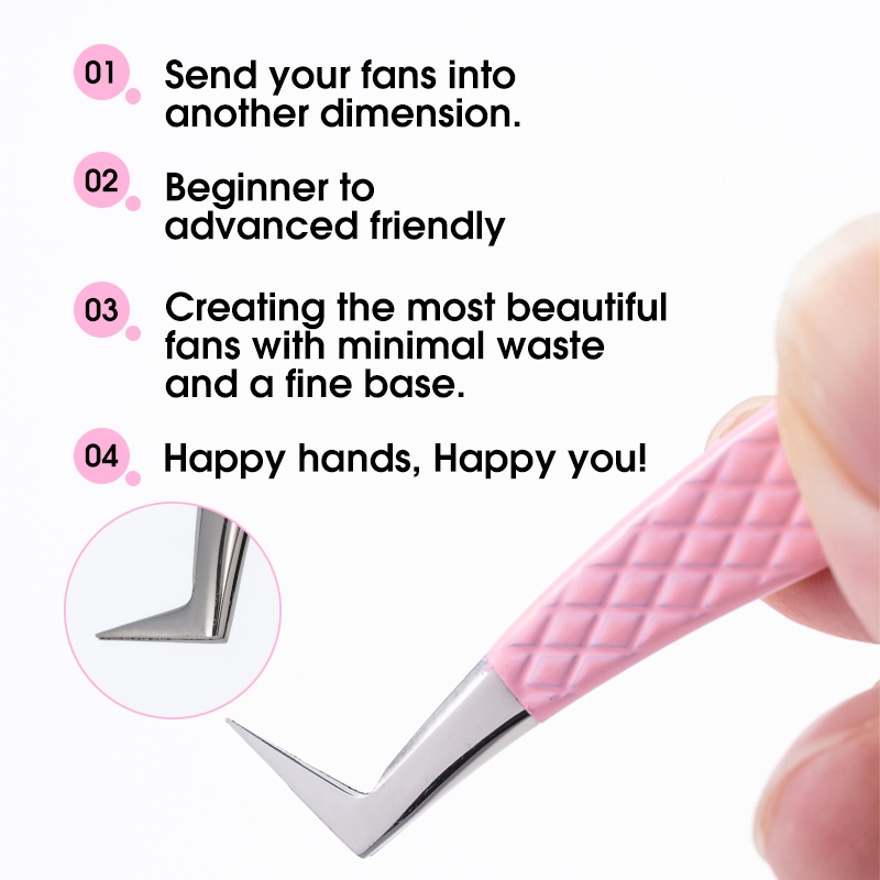 高精度まつげエクステンションピンセット ファイバーチップ付き - Isolation Tweezer Curved のレビューと価格