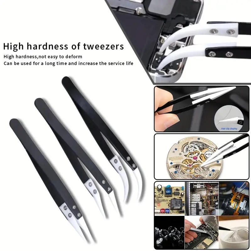 セラミック製帯電防止ピンセット、工業用ステンレス製セラミック - Isolation Tweezer Curved のレビューと価格